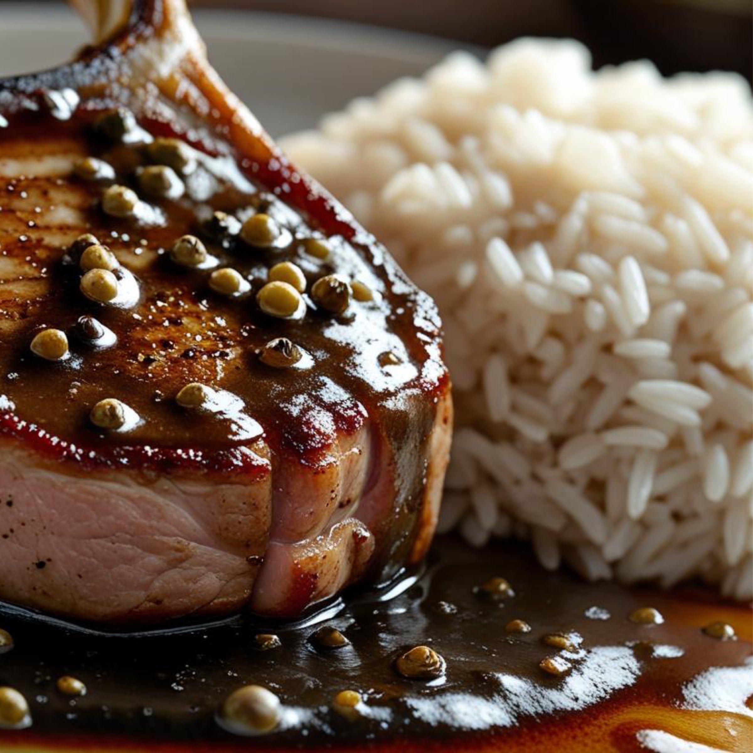 港式黑椒豬扒飯Hong Kong Style Black Pepper Pork Chop Rice (400g